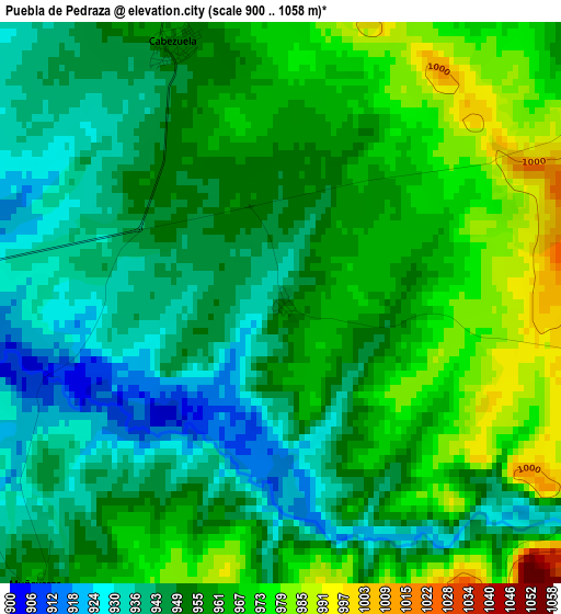 Puebla de Pedraza elevation map