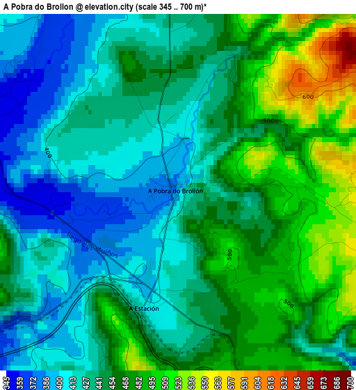 A Pobra do Brollon elevation map