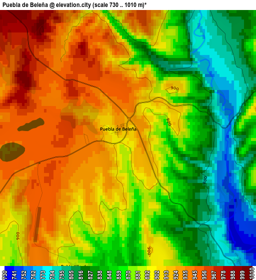 Puebla de Beleña elevation map