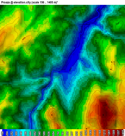 Proaza elevation map
