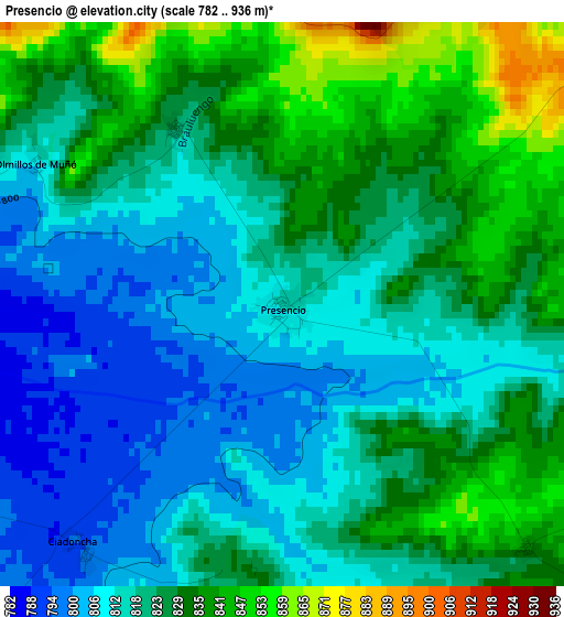 Presencio elevation map