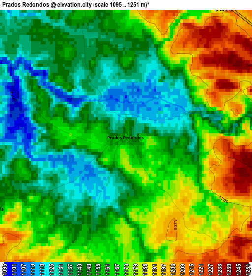 Prados Redondos elevation map