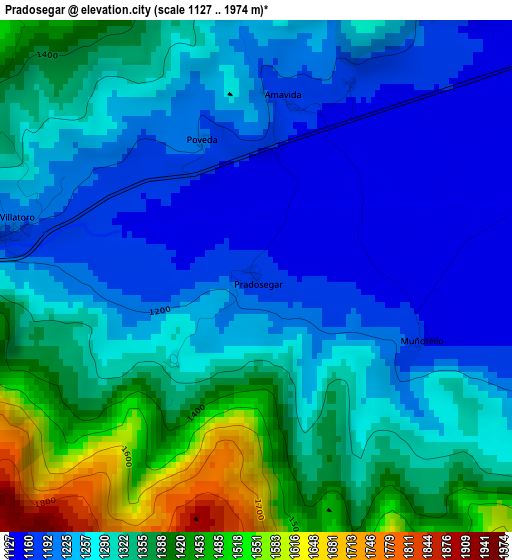 Pradosegar elevation map