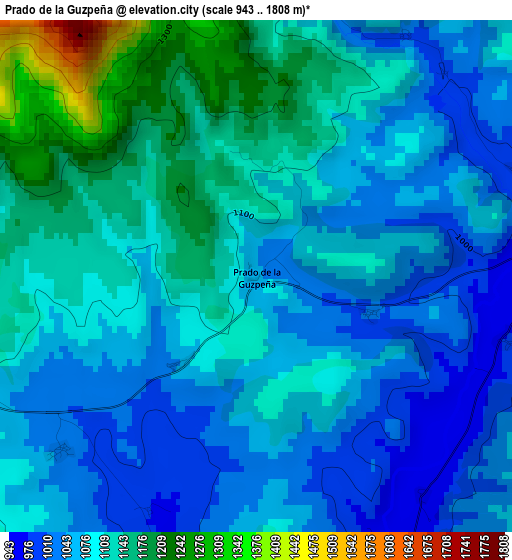 Prado de la Guzpeña elevation map