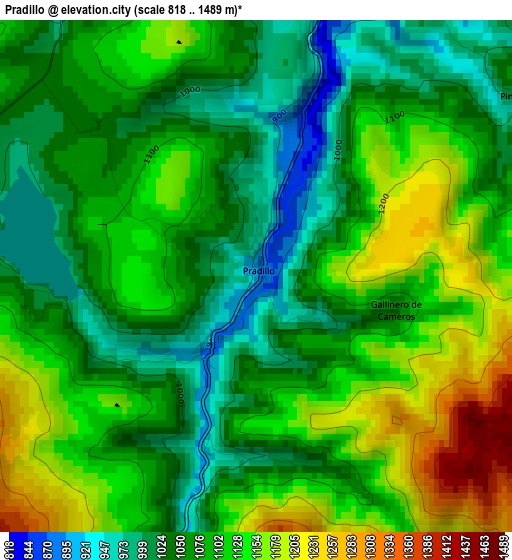 Pradillo elevation map