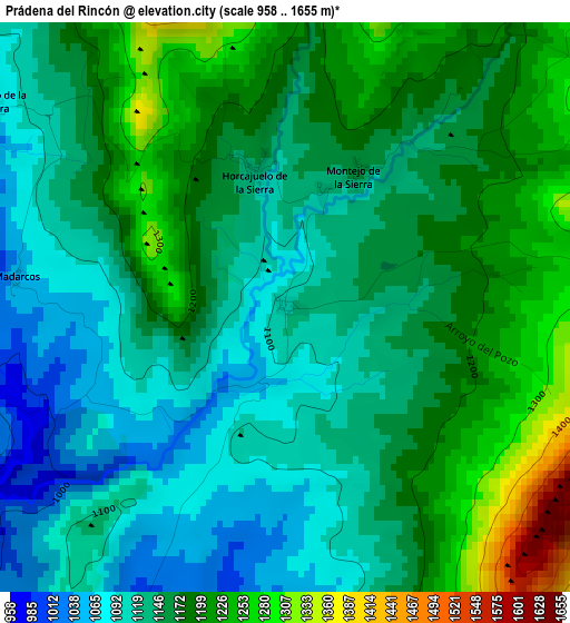 Prádena del Rincón elevation map