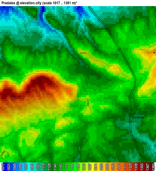 Pradales elevation map