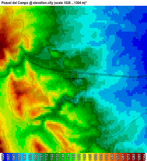 Pozuel del Campo elevation map