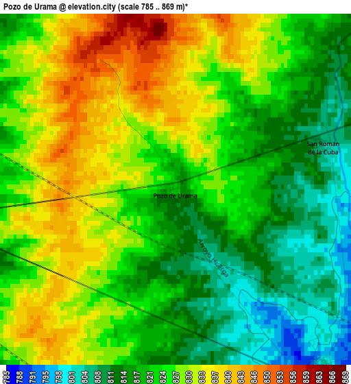 Pozo de Urama elevation map