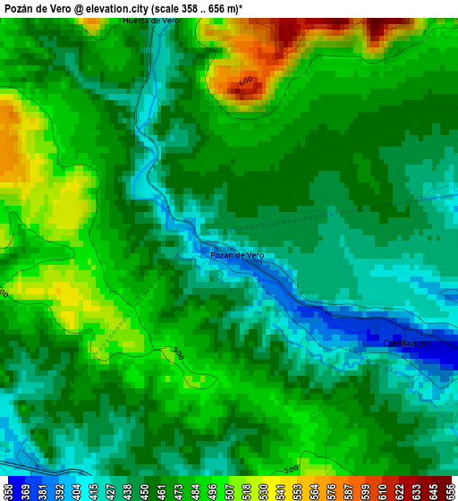 Pozán de Vero elevation map