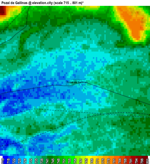 Pozal de Gallinas elevation map