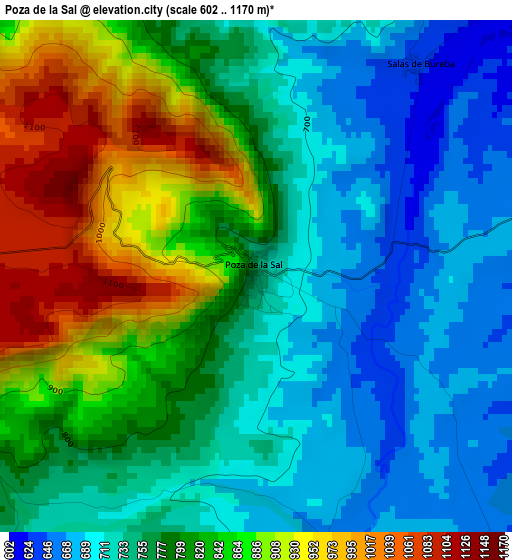 Poza de la Sal elevation map