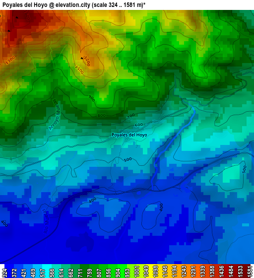 Poyales del Hoyo elevation map