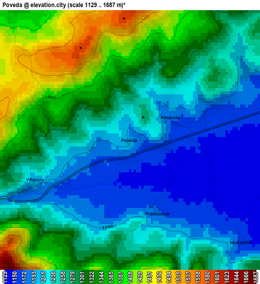 Poveda elevation map