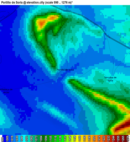 Portillo de Soria elevation map