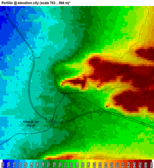 Portillo elevation map