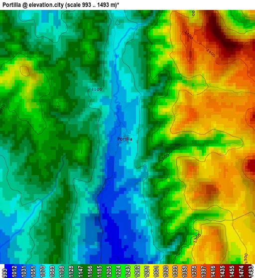 Portilla elevation map