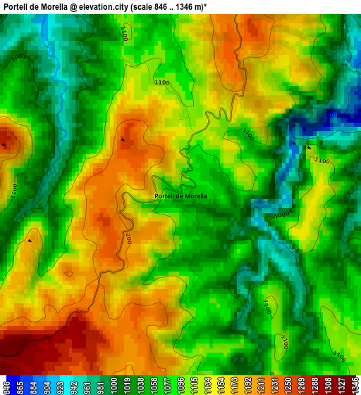 Portell de Morella elevation map