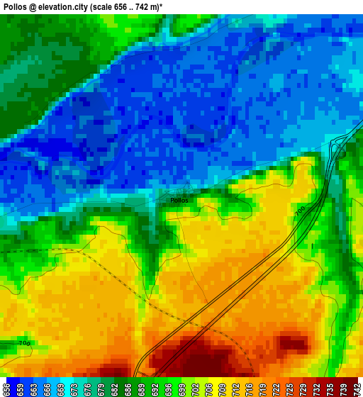 Pollos elevation map