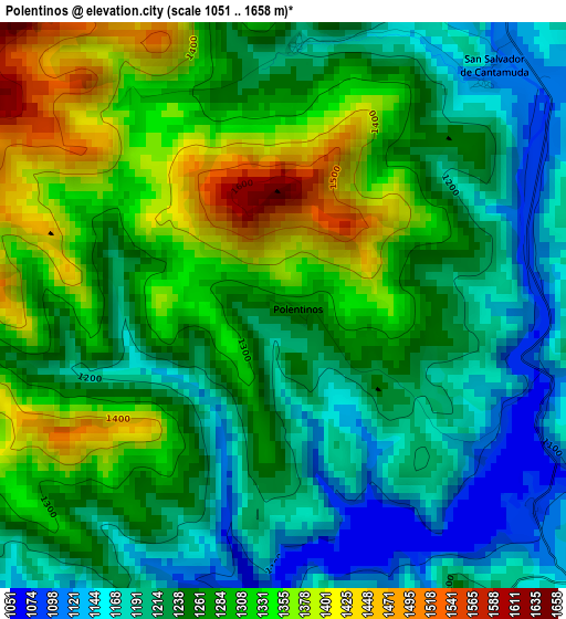 Polentinos elevation map