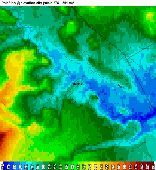 Poleñino elevation map