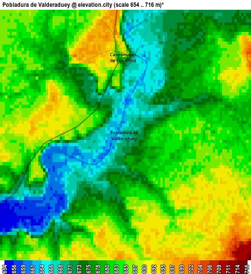 Pobladura de Valderaduey elevation map