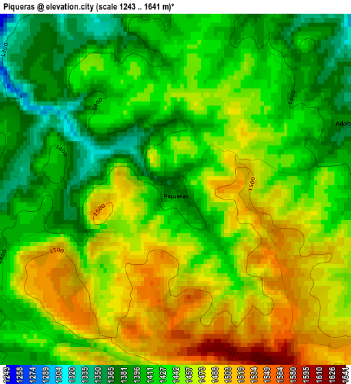 Piqueras elevation map