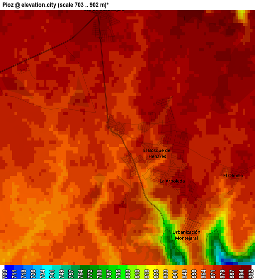 Pioz elevation map