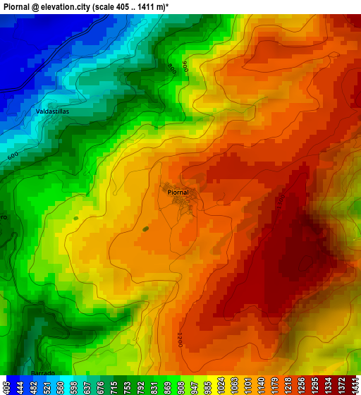 Piornal elevation map