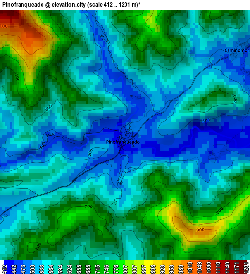 Pinofranqueado elevation map