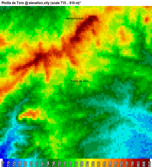 Pinilla de Toro elevation map