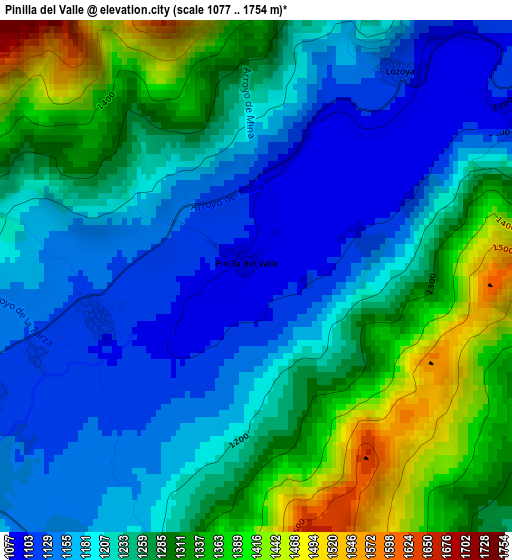 Pinilla del Valle elevation map