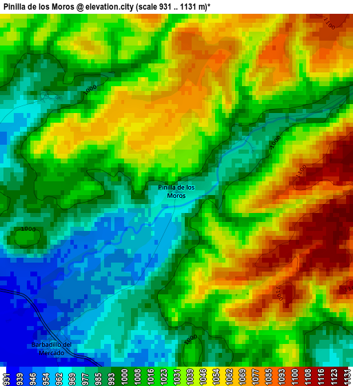 Pinilla de los Moros elevation map