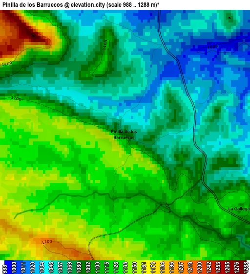 Pinilla de los Barruecos elevation map