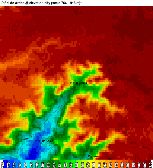 Piñel de Arriba elevation map