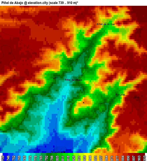 Piñel de Abajo elevation map