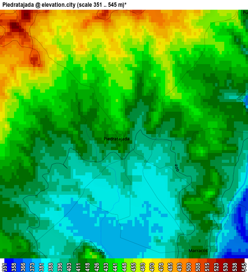 Piedratajada elevation map