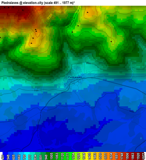 Piedralaves elevation map