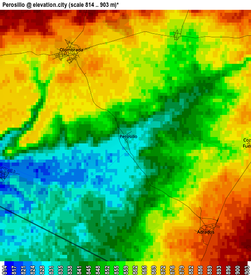 Perosillo elevation map