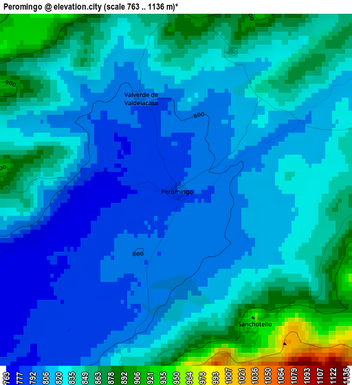 Peromingo elevation map