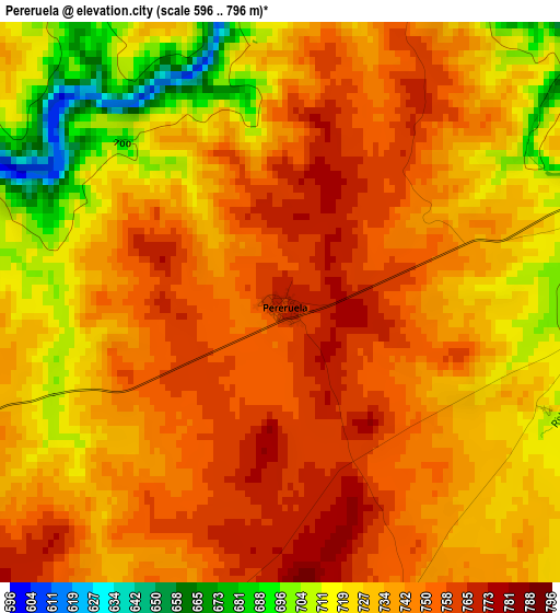 Pereruela elevation map