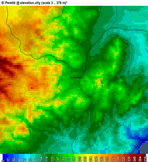 El Perelló elevation map