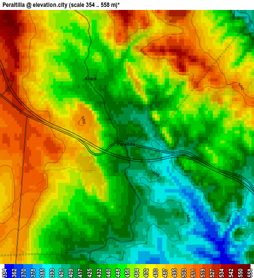 Peraltilla elevation map