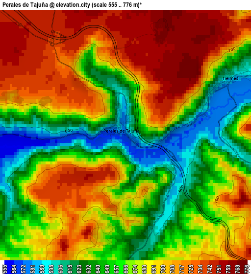 Perales de Tajuña elevation map