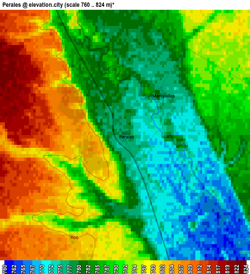 Perales elevation map