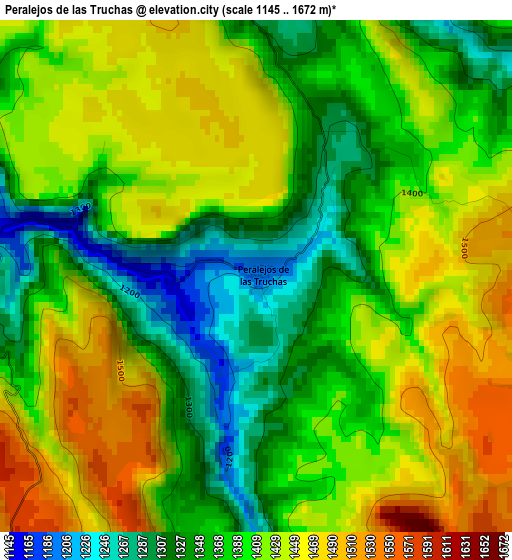 Peralejos de las Truchas elevation map