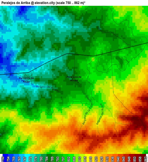 Peralejos de Arriba elevation map