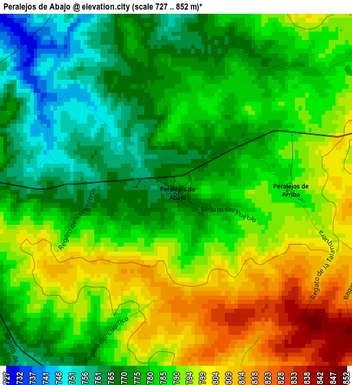 Peralejos de Abajo elevation map