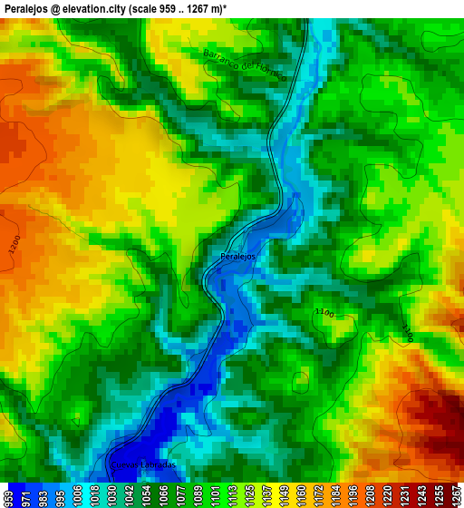 Peralejos elevation map