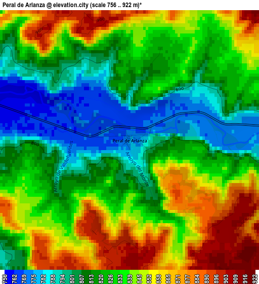 Peral de Arlanza elevation map